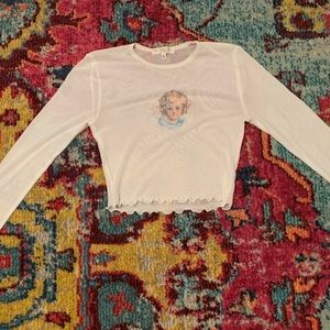 Mesh Long Sleeve Crop Top